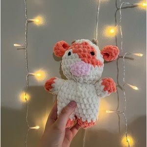 Orange Crochet Cow